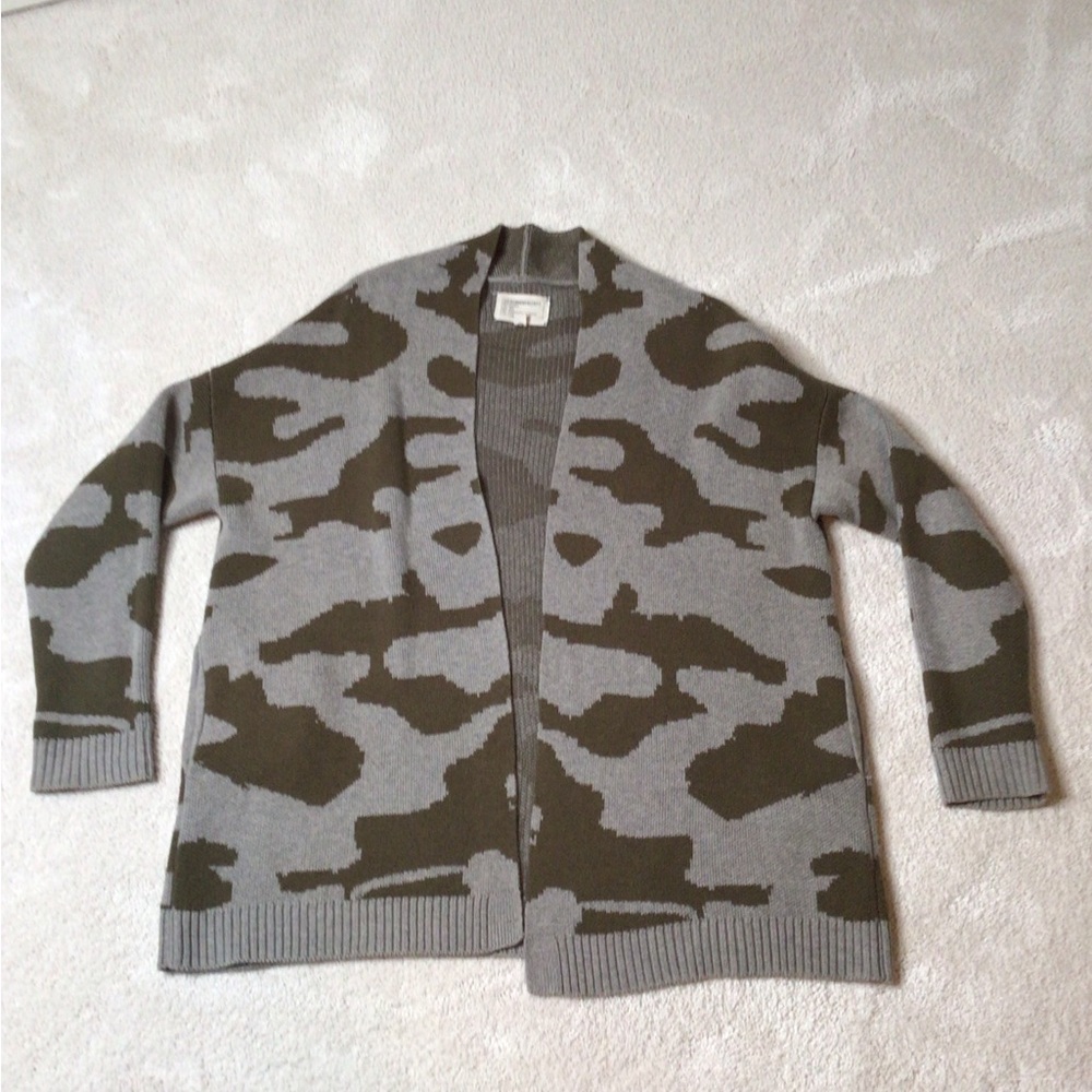 Current Elliott Green Camo Open Cardigan Sweater S, M, L oversized fit